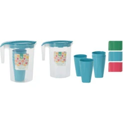 Excellent Houseware Schenkkan Met 4 Glazen 3 Assorti -Keukenartikelen Verkoop 101 6990 4 1