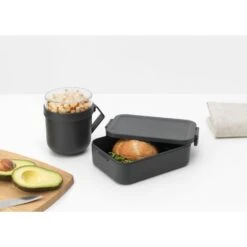 Brabantia Make En Take Lunchset 2 Delig Dark Grey -Keukenartikelen Verkoop 102 6665 4 1 1